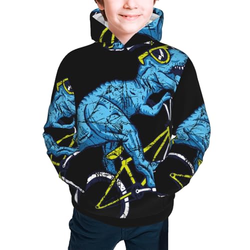 Fun Riding Dinosaur Kid Hoodies Boys Sweatshirts Girls Pullover with Pocket3