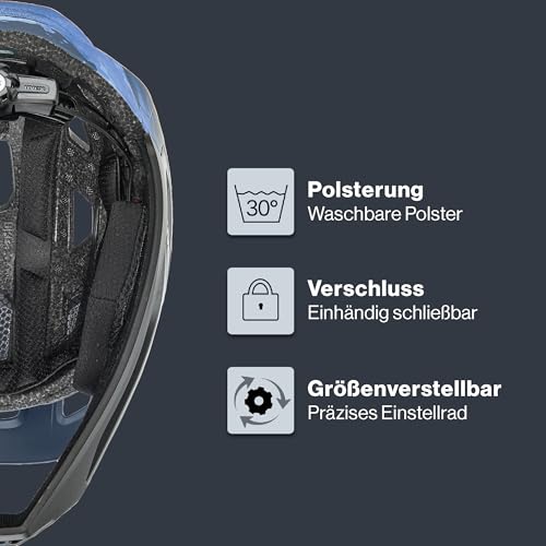 uvex React jr.fullface - sicherer MTB Fahrradhelm für Kinder - individuelle Größenanpassung - Abnehmbarer Kinnschutz - Dusk Blue matt - 52-56 cm