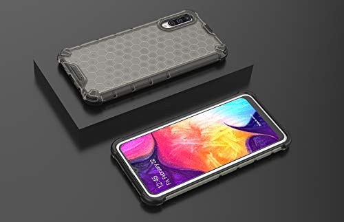 Image of Glasgow | for Samsung Galaxy A50 Honeycomb Pattern Back Case Cover for Samsung Galaxy A50 with 4 Bumper Corners and Military Grade Protection - Black