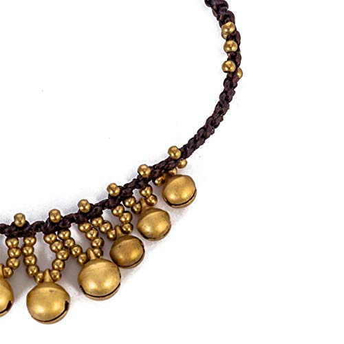 Kelistom Handmade Bohemian Ankle Bracelet with Natural Stone Beads and Vintage Bell Clasp for Women - Image 3