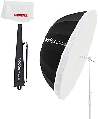 Godox UB-165S 65 inch 165cm Parabolic Inner Silver Reflec Umbrella Studio Light Umbrella with Diffuser Cover Cloth