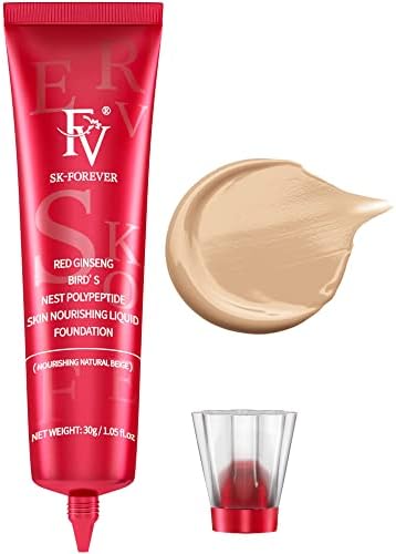 FV Waterproof Liquid Foundation, Dewy Flawess Lightweight Foundation for Dry & Combination Skin, Long Lasting Medium Coverage Face Makeup, Moisturizing & Conceal Pore, 30g, 1.05fl/oz, Beige