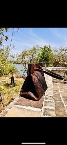 ADYAN Women's Shoulder Bag Full Grain Leather Handbags Vintage Handmade Leather Tote Purse- Brown Leather purses2