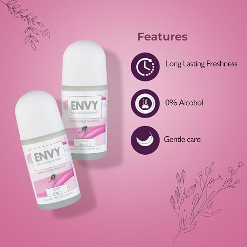 Image of ENVY Pink Beauty Long Lasting Roll-on Deodorant 50 ml (Pack of 2)