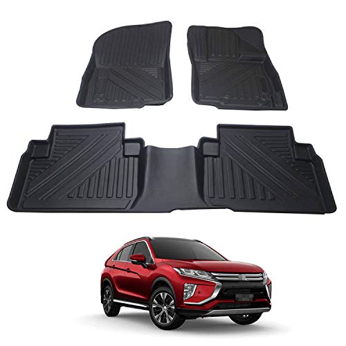 Rifoda 三菱 エクリプスクロス フロアマット Mitsubishi eclipse cross GK1W 2018-2021 TPE素材 純正交換 車種専用設計 防水 耐摩擦 耐汚れ セレナ 3Dカーマット カーゴマット ラバータイプ 3Pセット