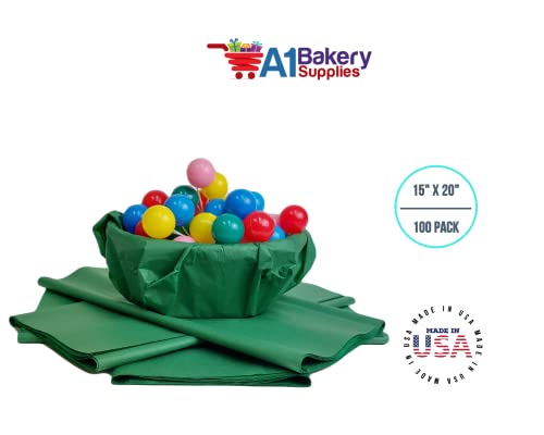 Holiday Green 15 inches X 20 Inches - 100 Sheets per Pack) Premium Quality Gift wrap Paper A1 bakery supplies Made in USA - Thumbnail 5