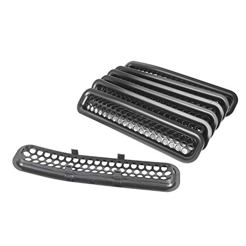Hooke Road Wrangler Grill Mesh Inserts Front Grille Guard Cover Clip-In Matte Black For 1997-2006 Jeep Wrangler Tj & Unlimited (Pack Of 7) #TOP4