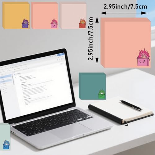 Notes adhésives Dumpster Fire de qualité supérieure, 7,5 cm - 2