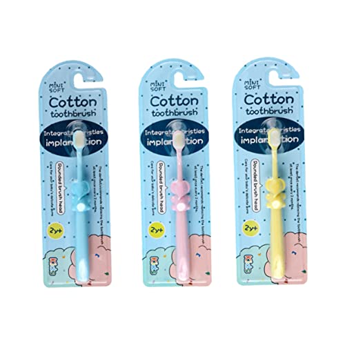 TOPPERFUN 3 piezas Cepillos de Dientes para Años Cerdas Suaves Diseño Ergonómico para Manos Pequeñas Cuidado de Encías y Limpieza de Colores y Azul