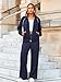 Glamaker Womens 2 Piece Sweat Suits Casual Comfy Long Sleeve Zip Up Wide Leg Pants Travel Sets Tracksuit Fashion Fall Outfits Navy Blue S