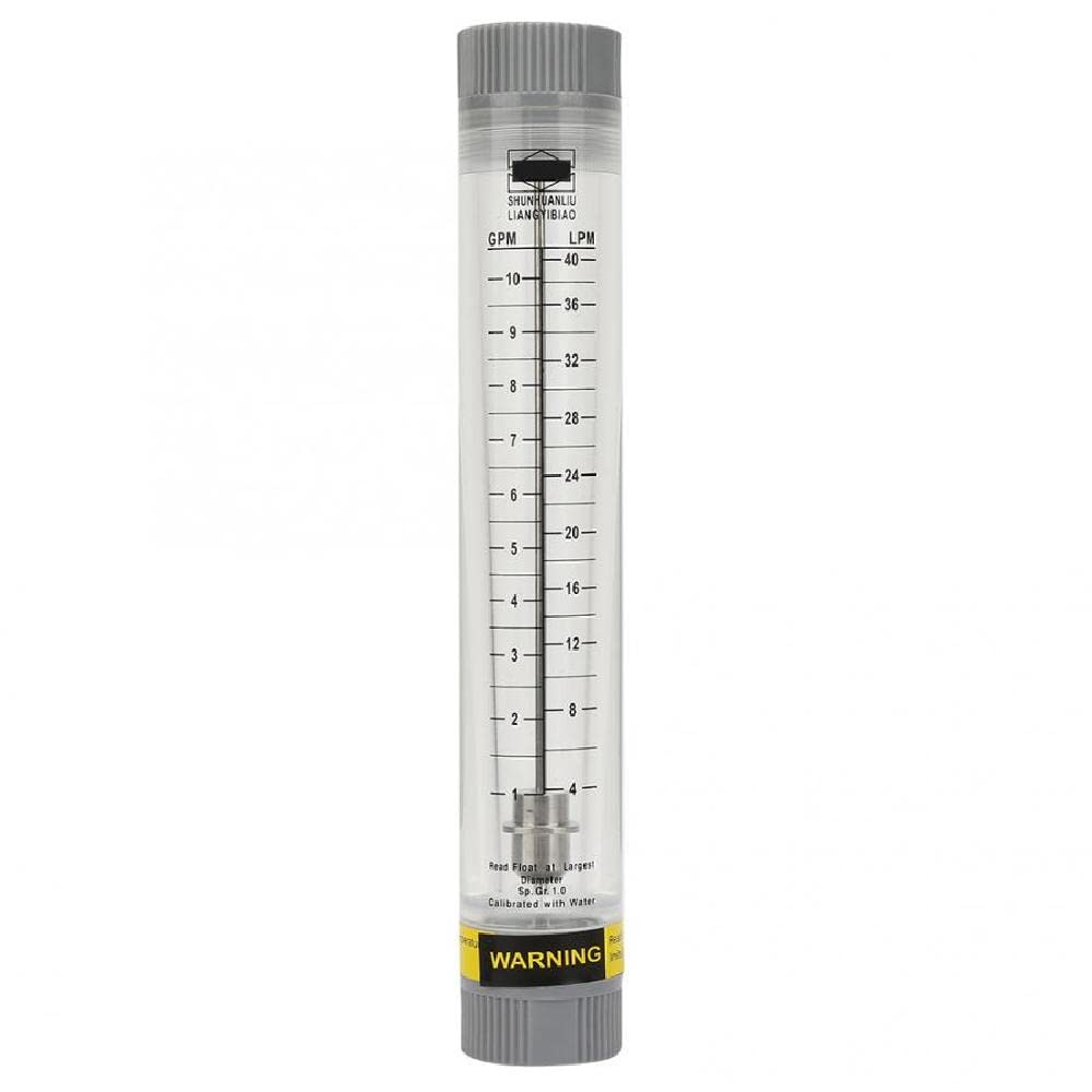 LZM-20G - Misuratore di portata per tubi, in vetro acrilico, flussometro per tubazioni per filettatura interna acqua 3/4", 1-10 GPM e 4-40 LPM