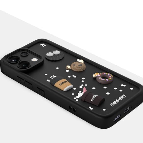 Image of Bintage Cute Fun Taddy Cartoon 3D Ball Bear Milk Donut Coffee Cup Silicon Case Full Body & Camera Protection Back Cover Compatible for Oppo K13 5G - Black