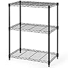 Fencer Wire 3/4/5-Tier Adjustable Height Wire Shelving Unit, Garage Shelving Storage Organizer, Wire Rack Shelving, Metal Steel Storage Shelves, Utility Storage Shelf with Leveling Feet, Black