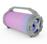 Adler Altavoz portátil Bluetooth, USB, Radio FM, Tarjeta Micro SD, Entrada Auxiliar, conexión para micrófono, Karaoke, Boombox, Caja de música, Altavoz inalámbrico, Karaoke, Luces LED de Discoteca