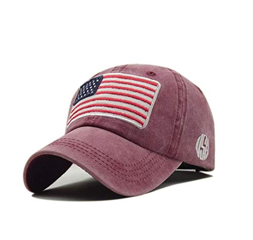 XibeiTrade - Casquette de Baseball avec Drapeau Américain Brodé, Style Militaire, en Coton Délavé, M