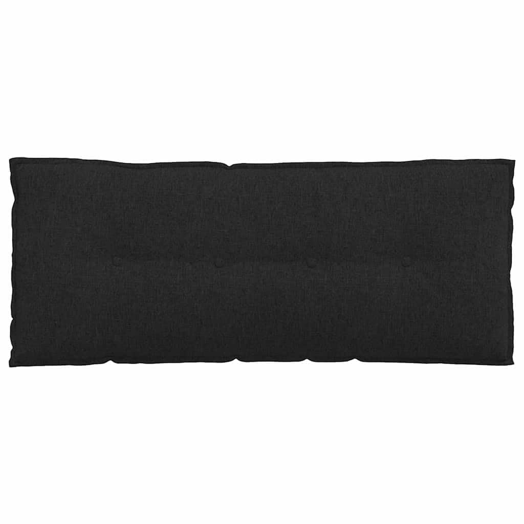 Cojín de respaldo de 120 x 19 x 50 cm - Cómodo cojín para sofá y respaldo de tela en color negro, funda extraíble con cremallera para salón y dormitorio