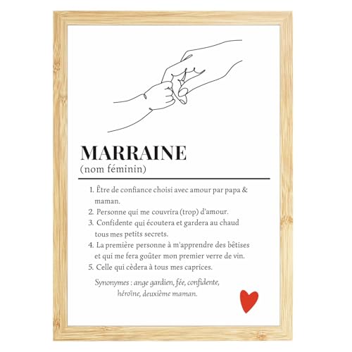 CL&MH Affiche définition marraine,Affiche Marraine, Définition Marraine, Cadeau marraine personnalisé, Cadeau baptême marraine, idée cadeau marraine filleul (avec...