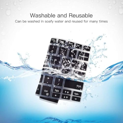 Image of OJOS Keyboard Cover for for Dell XPS 13 7390 Keyboard Cover for 13.3 inch New Dell XPS 13 7390 Standard Laptop & Dell XPS 13 9305 9380 9370 9365 13.3 inch Laptop Keyboard Skin (NOT for 2-in-1 7390), Black