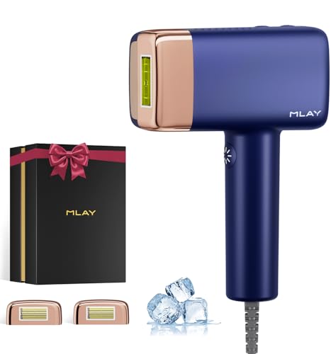 Depilador a Laser IPL com Resfriamento MLAY T14, Aprovado pela ANVISA, Luz Pulsada para Uso Doméstico, 1,5 Milhão de Flashes, Unissex, Depilação Eficiente para Rosto, Axilas e Corpo – Azul