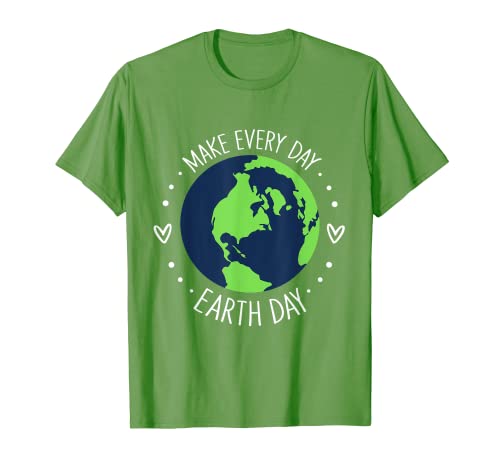 Divertido Hacer Día de la Tierra Todos los Días Planeta Medio Camiseta