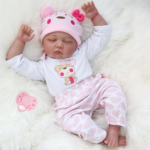 TERTYRES Reborn-Puppen Mädchen 22 Zoll 55cm Weiches Vinyl-Silikon...