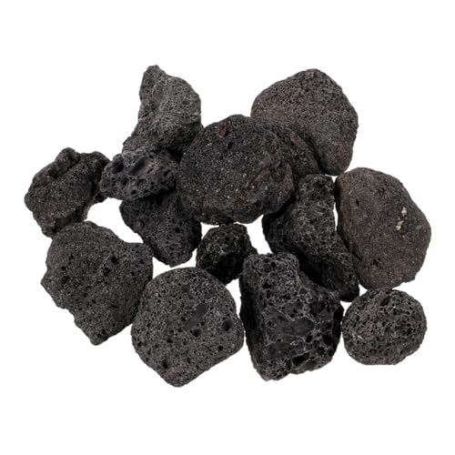 JUMPLAWN Schwarze Lava Steine für Aquarien und Garten Poröse Vulkangesteine zur Packung für Kreative Dekoration und Natürliche Filtration