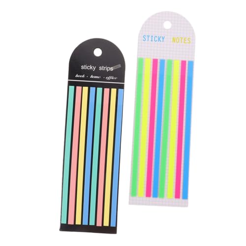KICHOUSE 冊 色付き付箋 スティッキータブ 読書用ストリップ ハイライトテープ 文章マーカー 家 学校 オフィス のしおりとして使用可能 長い蛍光ペンストリップ 手書き対応
