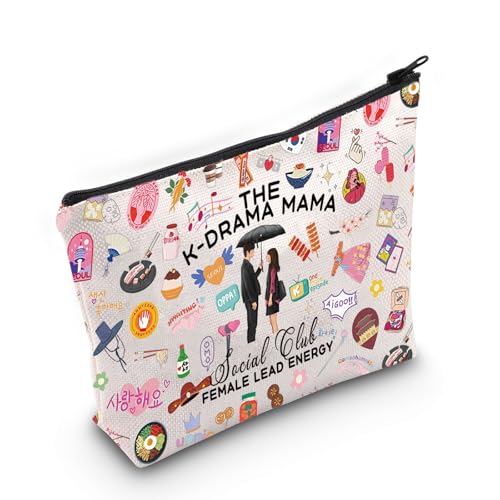 MYSOMY K-Drama Mama Social Club Makeup Bag Korean Drama Fans Gift K-Drama Lover Merch Funny K-Drama Gift (K-Drama Mama bag3)