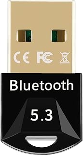 Bluetooth 5.3 USB Adapter for PC Supports Windows 11/10 Plug and Play,5.3+EDR Bluetooth Wireless for Desktop, Laptop, Printers, Keyboard, Mouse, Headsets, Speakers (BT5.3 Black-16)