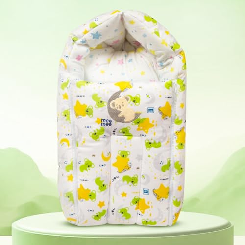 Image of Mee Mee 3 in 1 Baby Bed, Sleeping Bag & Carry Nest, Koala Bear Embroidery, Shearing Finish & Cotton Soft from Inside, Machine Washable & Portable Bassinet, 0M+, Green