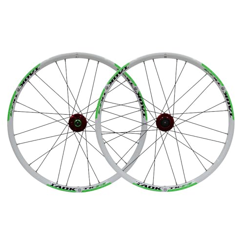 JKLAPIN MTB自転車ホイール 24インチ、 二重壁 アルミニウム合金 ディスクブレーキ サイクリングホイール 24穴 互換性のある7-11速度 スポーク
