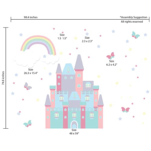 Vinilo decorativo gigante castillo para dormitorio infantil miniatura 2