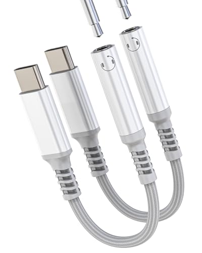 USB C - 3.5mm I[fBIA_v^[ iPhone 17 16 15 Pro Maxp (2pbN) wbhzAUXWbN Apple Type CP[u iPad DACvO J[Ro[^[ LR[h XeIXvb^[}CN 
