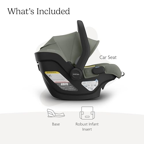 Image of UPPAbaby Mesa V3 Infant Car Seat - Easy Installation + SmartSecure Technology - Attaches to Stroller | Base + Infant Insert Included - Evelyn (Meadow Green)