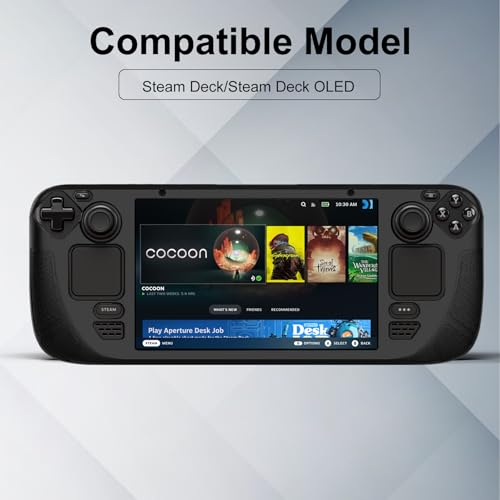 KZIOACSH Case for Steam Deck/Steam Deck OLED with Kickstand, Full Protection Lightweight Shockproof Soft TPU Anti-Scratch Gaming Console Protective Skin Bumper Cover,Black