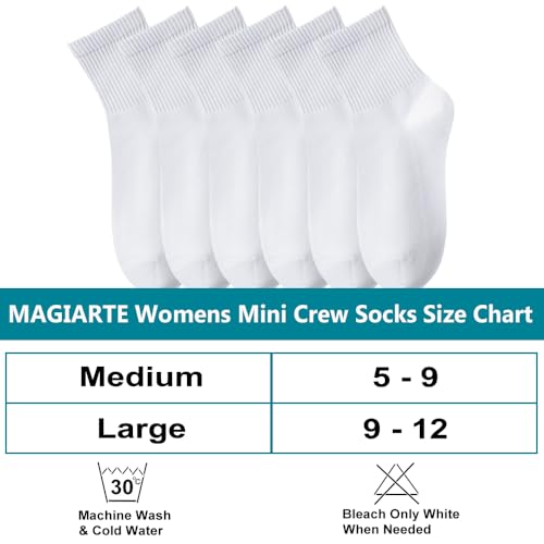 Image of MAGIARTE Womens Mini Crew Ankle Socks Athletic Casual Cotton Socks for Women