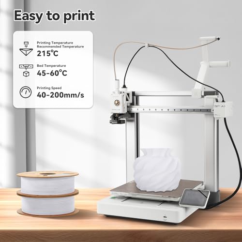Image of 3DHoJor Matte PLA Filament 1.75mm, Upgrade Matte 3D Printer PLA Filament, 1KG*2 Bundle Cardboard Spool 3D Printing Filament for 3D Printers(Matte White 2Pack)