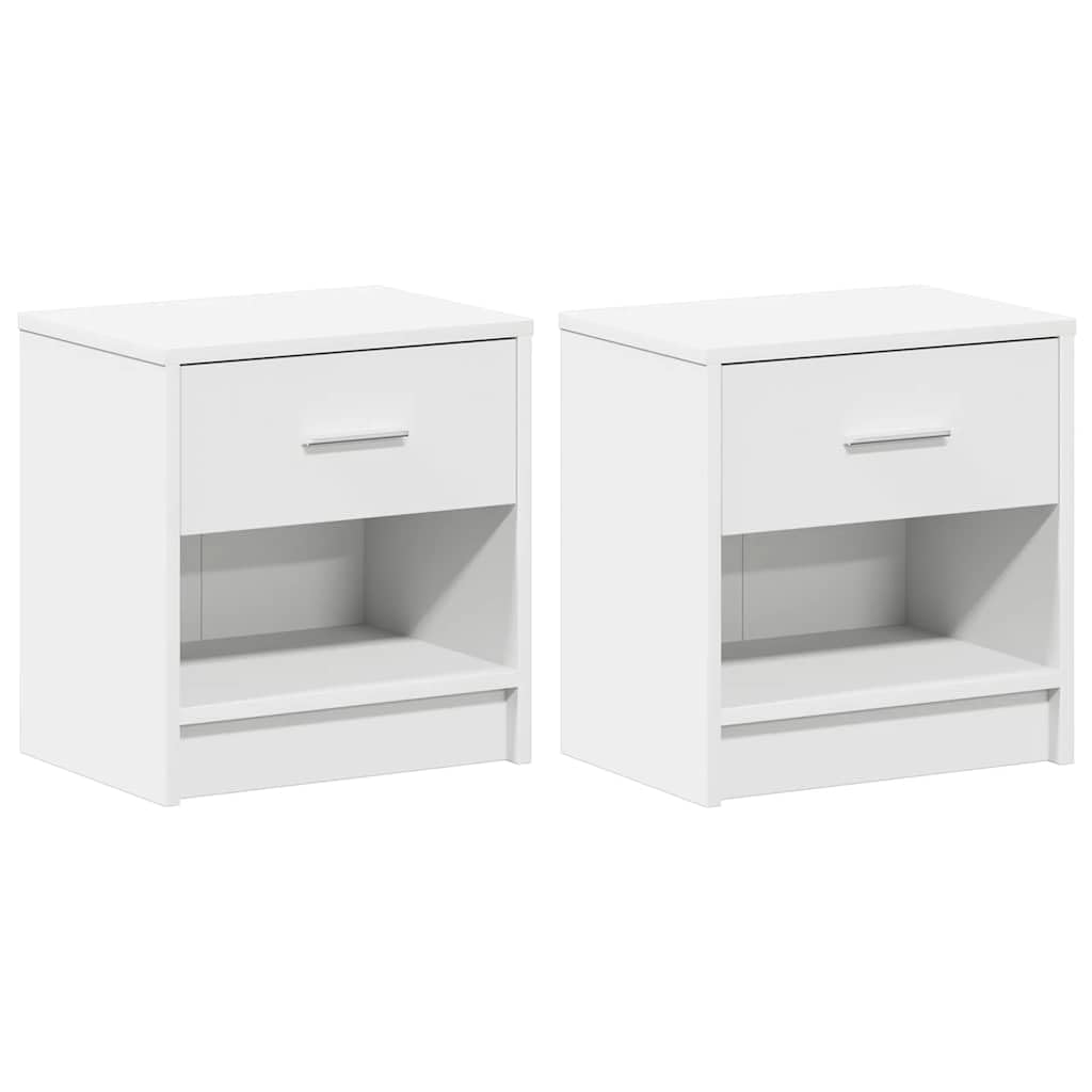 Stabiler Nachttisch aus Holzwerkstoff mit Schublade und offenem Fach für Stauraum, feuchtigkeitsbeständig und pflegeleicht, ideal für Schlafzimmer