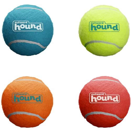 Outward Hound Squeaker Ballz - Gioco da riporto per cani - palline con suono - small - 4 pezzi