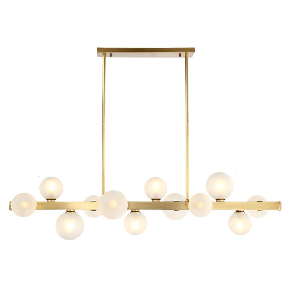 Lustre moderne doré 12 lumières idéal pour illuminer la table de salle à manger