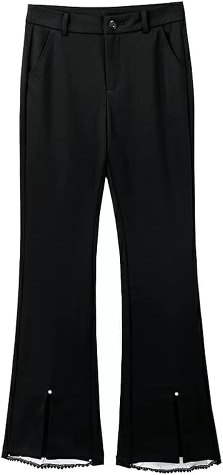 ＪＱＢＦＬスラックス レディース ロングパンツ 無地 シンプル ボトムス 通勤 オフィス ボトムス フレアパンツ ハイウエスト 細身