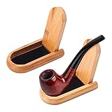 Fácil de transportar: una hermosa pieza de soporte de caña de bambú con forro de terciopelo, pero plegable y de tamaño pequeño para llevar en la bolsa de tabaco.