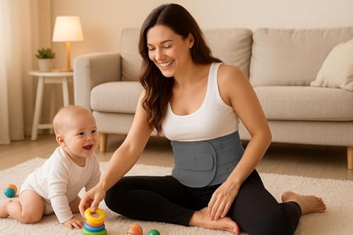 Image of 3-in-1 Postpartum Belt After Delivery - Abdominal Belt for Women Tummy Control | Pregnancy Belts After Delivery | Maternity Belt After C-Section | Abdominal Binder for Post Pregnancy Recovery (Universal) (Grey+)
