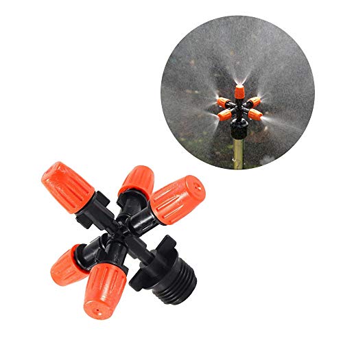 CHIXIANG Disinfection sprayer 5-Head Atomization Nozzle Water Adjustable Fog Control Sprayer DIY Micro Drip Irrigation Plant Garden Mist Sprinkler Adapter