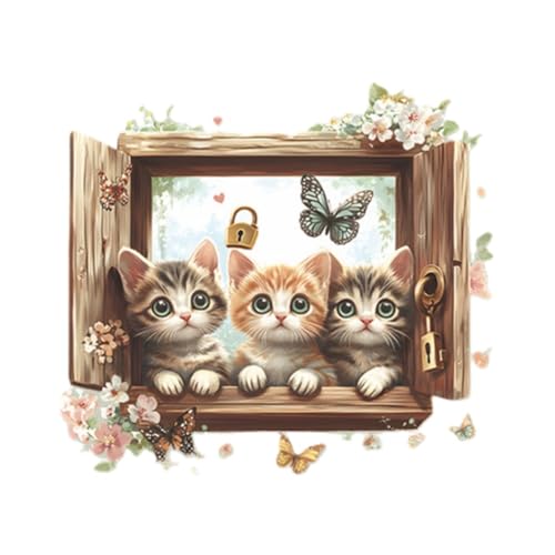 Vinilo Decorativo Gatos Vintage Rústico para Pared