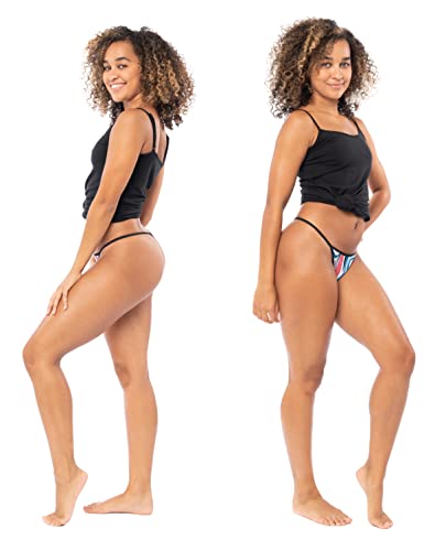 Sexy Basics Women's 12 Pack String Bikini - T-Back Thong Underwear | Buttery Soft No Show Panties2