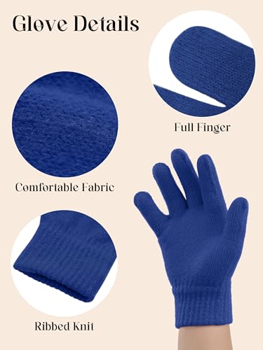 Image of Cooraby 12 Pairs Kid's Winter Magic Gloves Children Stretchy Warm Magic Gloves Boys or Girls Knit Gloves for 6-12 Years