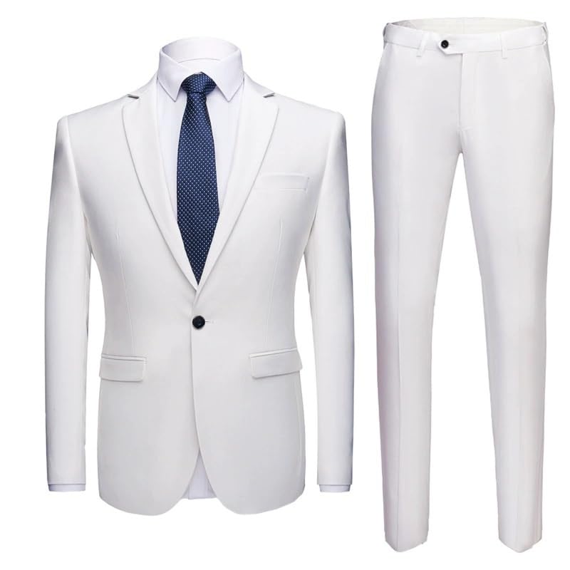 Men’s Formal Tuxedo 2 Piece Suit with Pants for Business, Wedding and Party Occasions