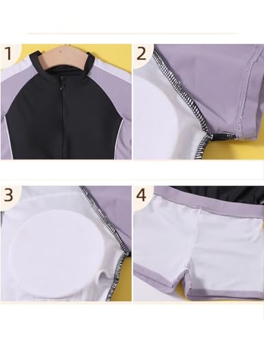 Image of Girls Short Sleeve Rash Guard Sets Swimsuits Two-Piece Beach Swimwear Quick Dry Bathing Suits UPF 50+ 8-16 Years