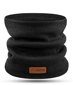 FORVEVO Schal Herren, Winter Halsschlauch Damen,Halstuch Herren mit Fleece Futter,Schal Halswärmer Männer,Thermo Schlauchtuch, Winddichte Loop Schal für Outdoor Sport Täglich(Schwarz)